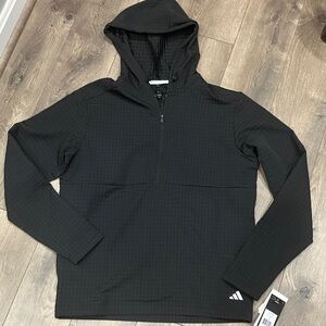New with Tags, Adidas Black Half-Zip Hoodie Windbreaker, Size Small